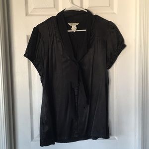 3/$20 WHBM Black silk cap sleeve blouse